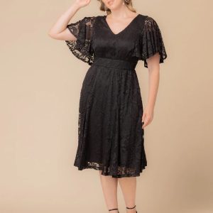 Camille Lace Cocktail Dress - Onyx / 0X (10-12)