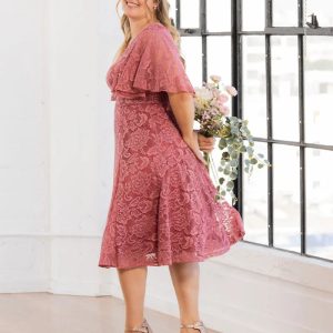 Camille Lace Cocktail Dress - Sale! - Rose Pink / 0X (10-12)