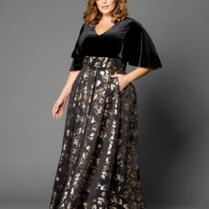 Radiant Opulence Evening Gown - Gilded Noir / 0X (10-12)