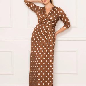 Evening Romance Gown - Sale! - Chocolate Polka Dot / 0X (10-12)