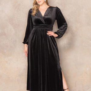 Vivienne Velvet Evening Gown - Sale! - Onyx / 0X (10-12)