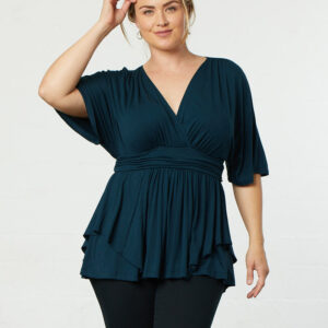 Promenade Top - Deep Teal / 0X (10-12)