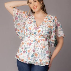 Seaside Serenade Top - Pale Blossoms / 0X (10-12)