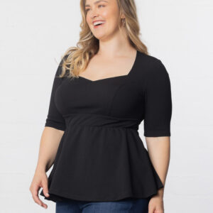 Posh Peplum Top - Sale! - Black Noir / 0X (10-12)