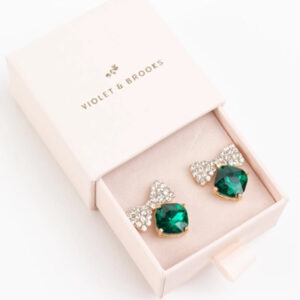 Darling Bow Tie Earrings - Emerald / ONE