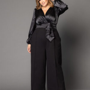 Refined Satin Jumpsuit - Onyx / 0X (10-12)