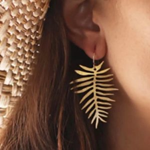 Areca Palm Drop Earrings - Gold / ONE