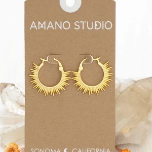 Sunburst Hoop Earrings - Gold / ONE