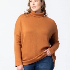 Paris Turtleneck Tunic Sweater - Sale! - Camel / 0X (10-12)