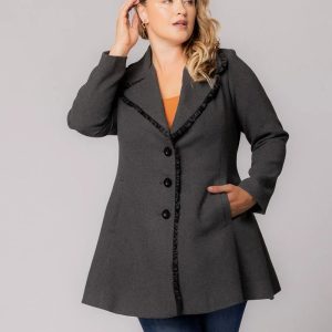 Juliette Winter Coat with Satin Trim - Sale! - Graphite Grey / 0X (10-12)