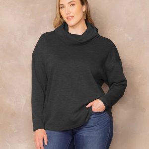 Astrid Long Sleeve Turtleneck Sweater - Sale! - Black Noir / 0X (10-12)