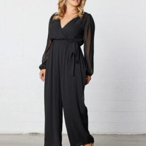 Celina Chiffon Jumpsuit - Black Noir / 0X (10-12)