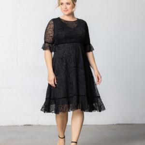 Francesca Cocktail Dress - Midnight Rose Garden / 0X (10-12)
