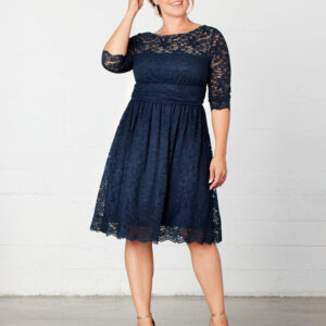 Luna Lace Dress - Sale! - Navy/Blue / 0X (10-12)
