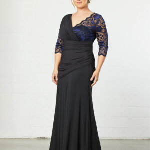 Soiree Evening Gown - Sale! - Violet Noir Lace / 0X (10-12)