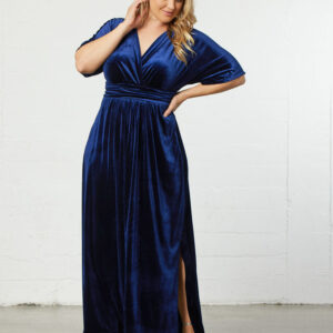 Verona Velvet Evening Gown - Navy / 0X (10-12)