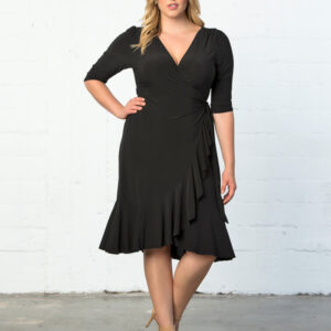 Whimsy Wrap Dress - Black / 0X (10-12)