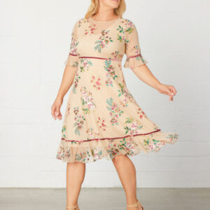 Wildflower Embroidered Dress - Sale! - Pink/Blush / 0X (10-12)