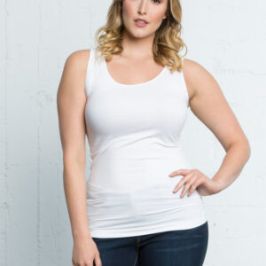 Plus Size Scoopneck Tank by Skinnytees - White / ONE