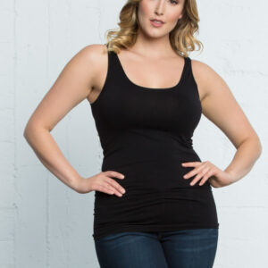 Plus Size Scoopneck Tank by Skinnytees - Black Noir / ONE